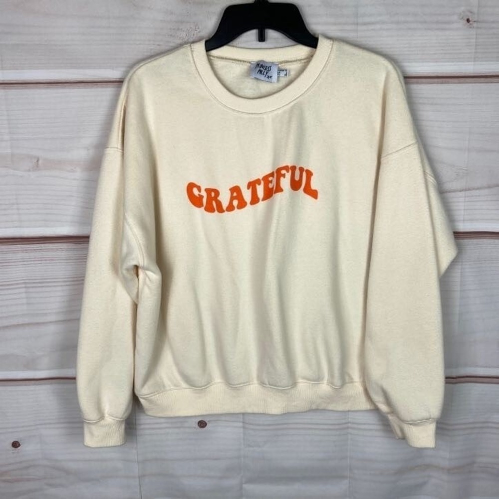 Princess Polly Sweatshirt Womens US 6 Yellow Grateful Fleece Top Long Sleeve